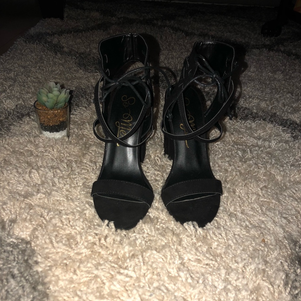 Strappy Black Heels